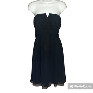 White House White Market black strapless layered cocktail dress size 4